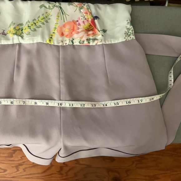 Ted Baker Floral Lavender Short Romper Wrap Detail Size 3 (US 8) - Picture 8 of 16
